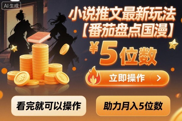 小说推文最新玩法，助力月入5位数【番茄盘点国漫】玩法，看完就可以操作-奇奇网创