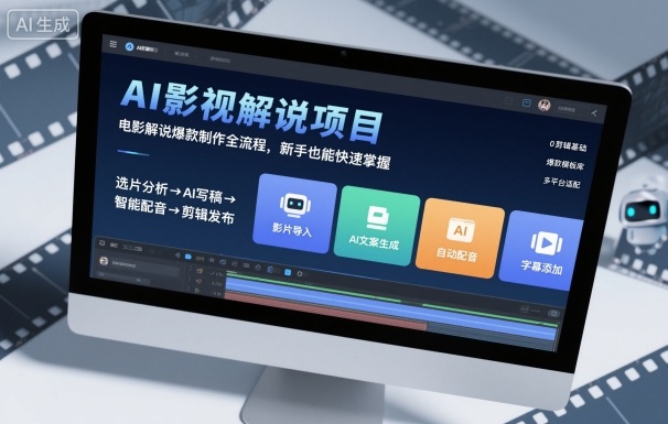 AI影视解说项目，电影解说爆款制作全流程，新手也能快速掌握-奇奇网创