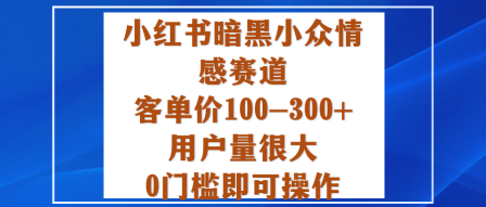 小红书暗黑小众情感赛道，客单价100-300+用户量很大，0门槛即可操作-奇奇网创