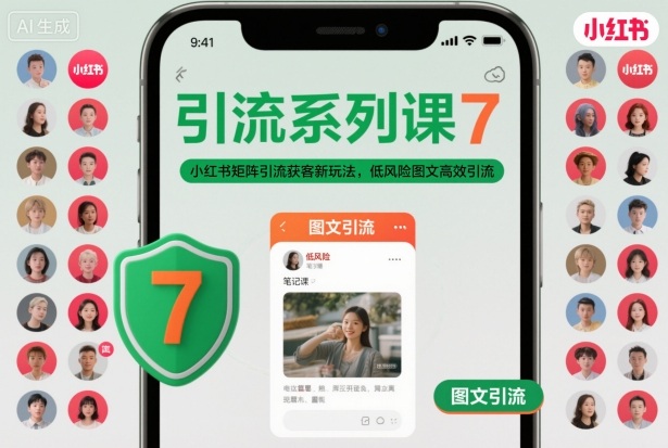 引流系列课7，小红书矩阵引流获客新玩法，低风险图文高效引流-奇奇网创