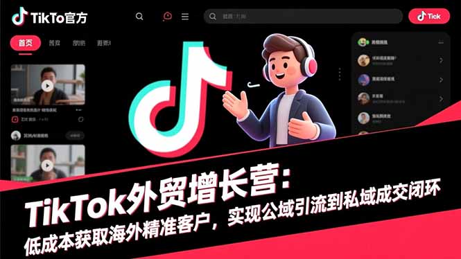 TikTok外贸增长营：低成本获取海外精准客户，实现公域引流到私域成交闭环-奇奇网创