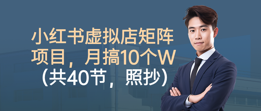 小红书虚拟店矩阵项目，月搞10W(共40节，照抄照做)-奇奇网创