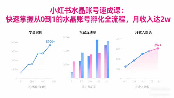 2025小红书水晶账号速成课：快速掌握从0-1水晶账号孵化全流程，月收入达2w-奇奇网创