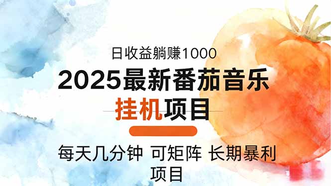 2025年最新番茄音乐人挂机项目，每天几分钟，月入1000＋，可矩阵，一台…-奇奇网创
