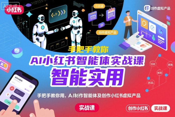 AI小红书智能体实战课，手把手教你用AI制作智能体及创作小红书虚拟产品，提效+内容商业化(更新)-奇奇网创