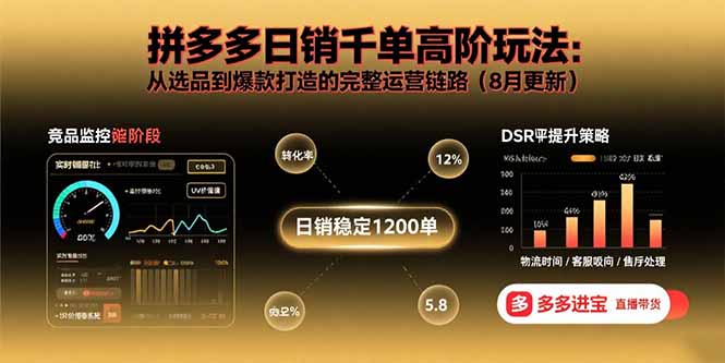 拼多多日销千单高阶玩法：从选品到爆款打造的完整运营链路(8月更新-奇奇网创