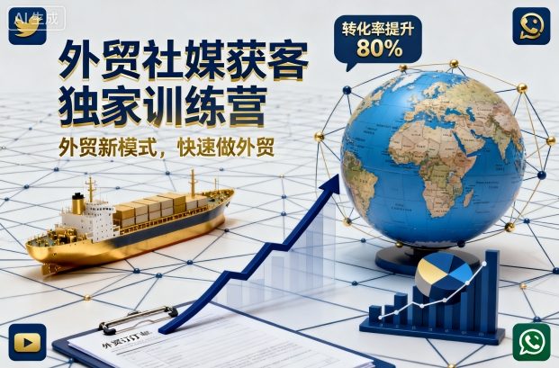 外贸社媒获客独家训练营，外贸新模式，快速做外贸-奇奇网创