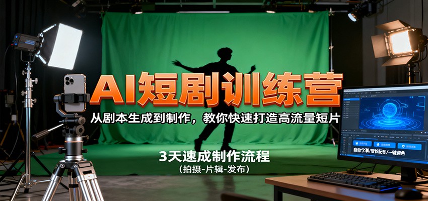 AI短剧训练营，从剧本生成到制作，教你快速打造高流量短片-奇奇网创