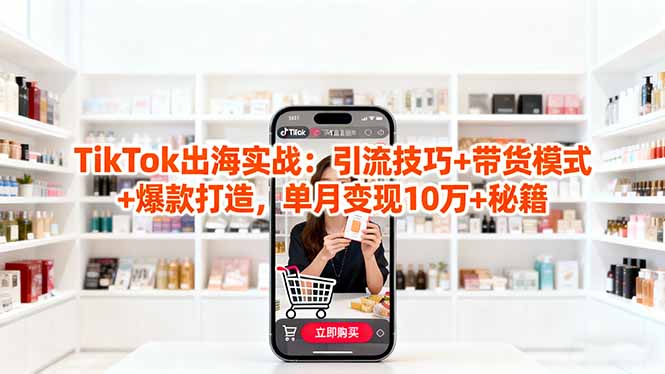 「TikTok出海实战」引流技巧+带货模式+爆款打造，单月变现10万+秘籍-奇奇网创