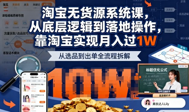 2025最新淘宝无货源系统课，从底层逻辑到落地操作，靠淘宝实现月入过1W(更新)-奇奇网创