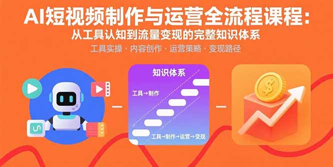 AI短视频制作与运营全流程课程：从工具认知到流量变现的完整知识体系-奇奇网创