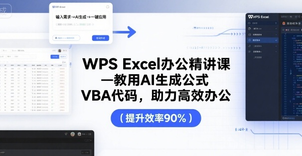 WPS Excel办公精讲课，教用 AI 生成公式，VBA 代码，助力高效办公-奇奇网创