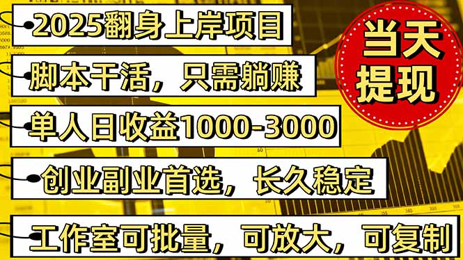 2025翻身上岸项目脚本干活，内部客户经理内部开号，单人日收益1000-300…-奇奇网创