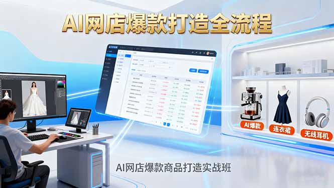 AI网店爆款商品打造实战班：AI技术实现商品图智能处理，快速搭建AI网店-奇奇网创