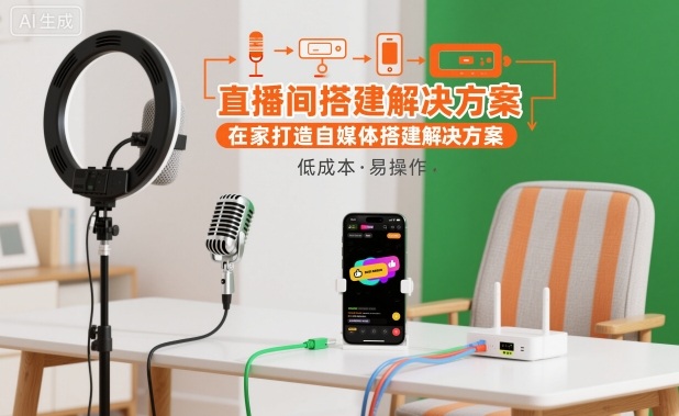 直播间搭建解决方案，在家打造自媒体搭建解决方案-奇奇网创
