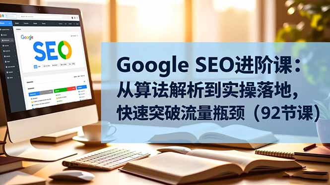 Google SEO进阶课：从算法解析到实操落地，快速突破流量瓶颈(92节课-奇奇网创