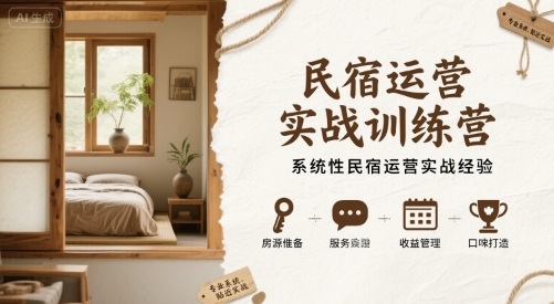 民宿运营实战训练营，系统性民宿运营实战经验-奇奇网创