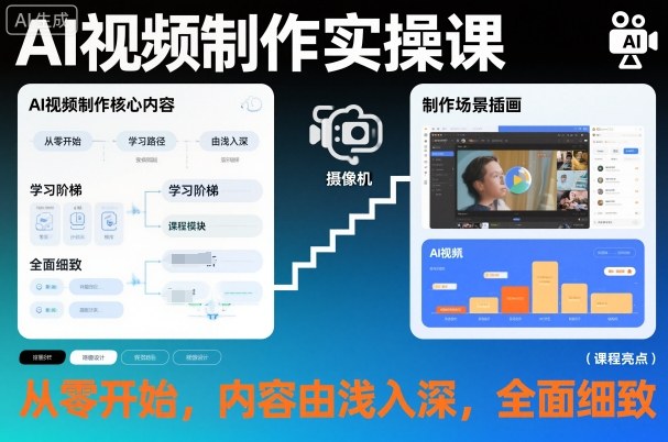 AI视频制作实操课，从零开始，内容由浅入深，全面细致-奇奇网创