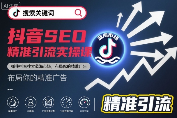 抖音SEO精准引流实操课，抓住抖音搜索蓝海市场，布局你的精准广告-奇奇网创