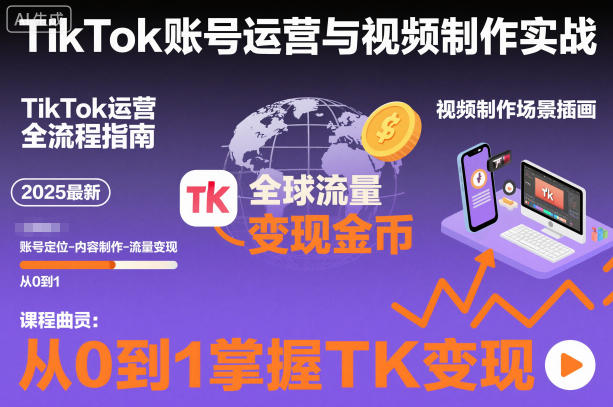 2025最新TikTok账号运营与视频制作实战全流程，从0到1掌握TK变现(含11月最新TK搬运技术)-奇奇网创