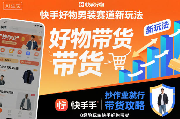 快手好物男装赛道新玩法，抄作业就行，0经验玩转快手好物带货-奇奇网创