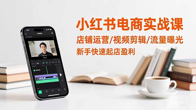 小红书电商实战课：店铺运营/视频剪辑/流量曝光，新手快速起店盈利-奇奇网创
