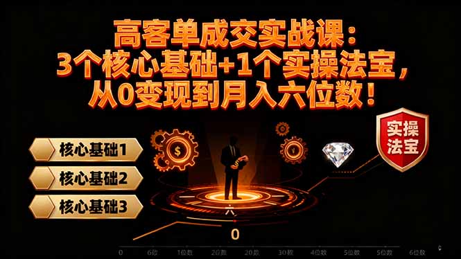 高 客单成交实战课：3个核心基础+1个实操法宝，从0变现到月入六位数！-奇奇网创