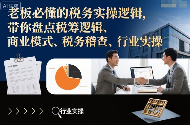 老板必懂的税务实操逻辑，带你盘点税筹逻辑、商业模式、税务稽查、行业实操-奇奇网创