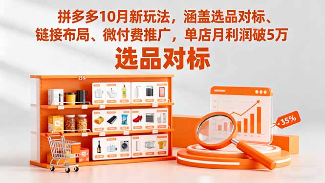 拼多多10月新玩法，涵盖选品对标、链接布局、微付费推广，单店月利润破5万-奇奇网创