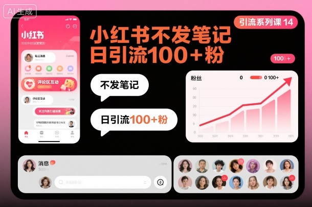 引流系列课14：小红书不发笔记日引流100+粉-奇奇网创