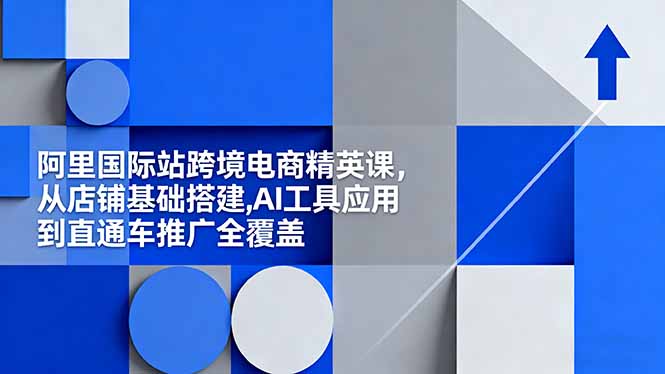 阿里国际站跨境电商精英课，从店铺基础搭建,AI工具应用到直通车推广全覆盖-奇奇网创