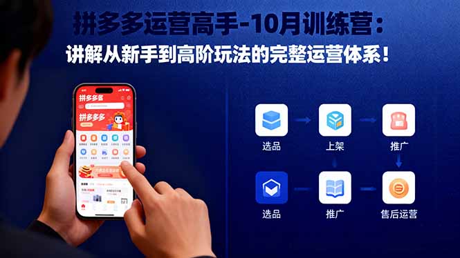 拼多多运营高手-10月训练营：讲解从新手到高阶玩法的完整运营体系！-奇奇网创