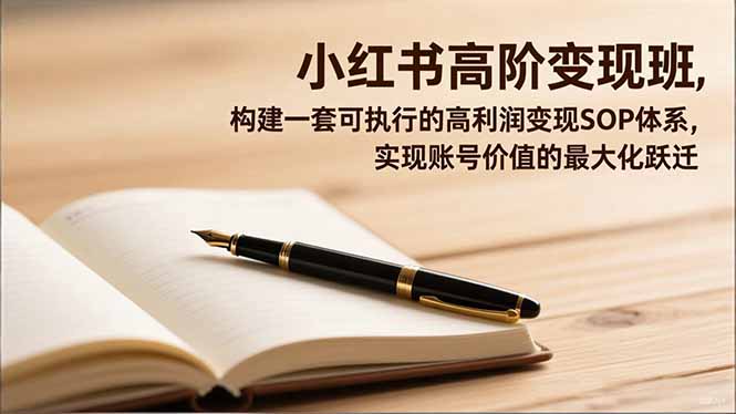小红书高阶变现班，构建一套可执行的高利润变现SOP体系，实现账号价值的最大化跃迁-奇奇网创