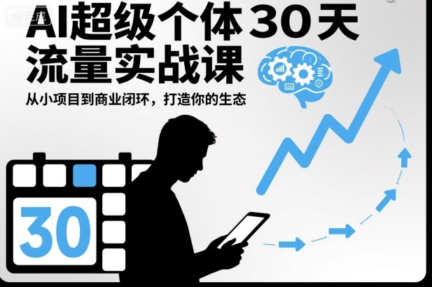 AI超级个体30天流量实战课，从小项目到商业闭环，打造你的生态-奇奇网创