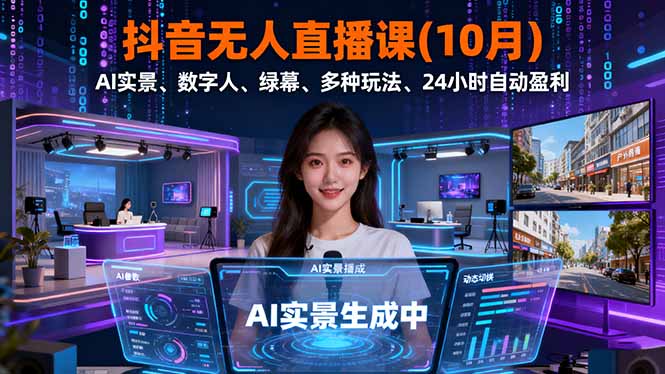 抖音无人直播课(10月-奇奇网创