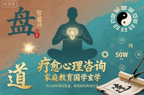 疗愈心理咨询，家庭教育国学玄学，月入50个商业复盘，最底层的商业打法-奇奇网创