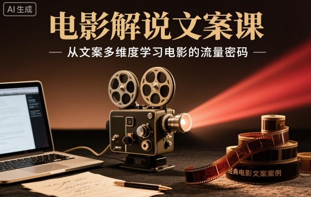 电影解说文案课，从文案多维度学习电影的流量密码-奇奇网创