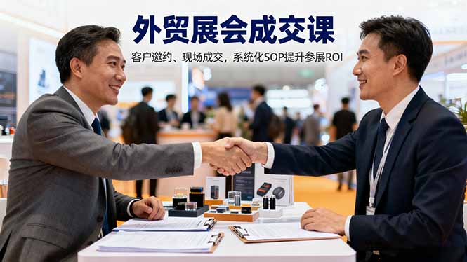 外贸展会成交课，含目标制定、客户邀约、现场成交，系统化SOP提升参展ROI-奇奇网创