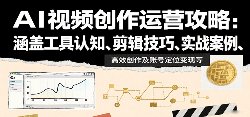 AI视频创作运营攻略：涵盖工具认知、剪辑技巧、实战案例、高效创作及账号定位变现等-奇奇网创