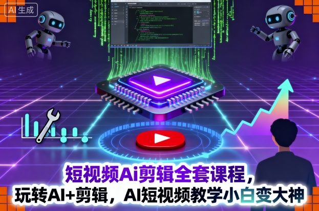 短视频Ai剪辑全套课程，玩转AI+剪辑，AI短视频教学小白变大神-奇奇网创
