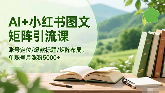 AI+小红书图文矩阵引流课：账号定位/爆款标题/矩阵布局/单账号月涨粉5000+-奇奇网创