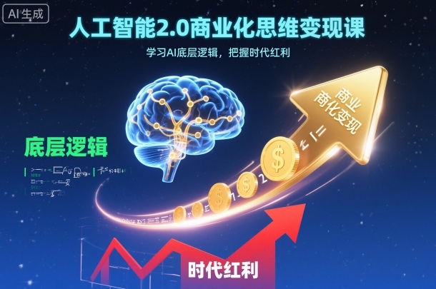 人工智能2.0商业化思维变现课，学习AI底层逻辑，把握时代红利-奇奇网创