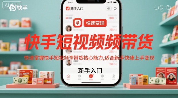 快手短视频带货，快速掌握快手短视频带货核心能力，适合新手快速上手变现-奇奇网创