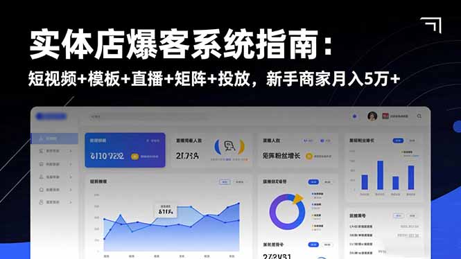 实体店爆客系统指南：短视频+模板+直播+矩阵+投放，新手商家月入5万+-奇奇网创
