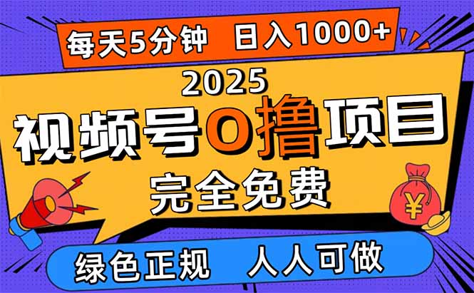 2025视频号0撸项目，5分钟一个号，日入1000+，人人可做-奇奇网创