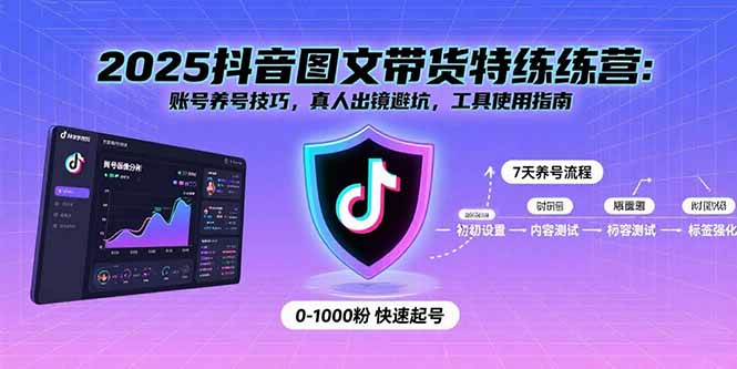 2025抖音图文带货特练营：账号养号技巧，真人出镜避坑，工具使用指南-奇奇网创