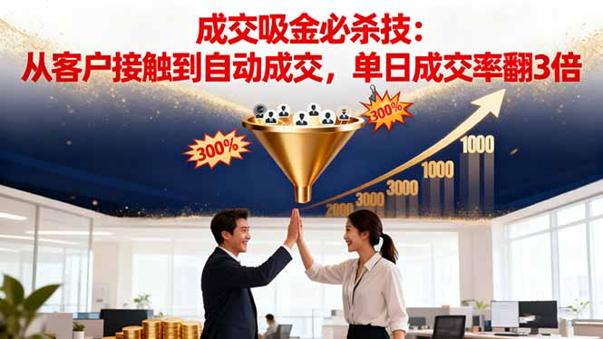 吸金成交营销必杀技：从客户接触到自动成交，单日成交率翻3倍-奇奇网创