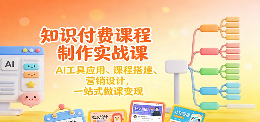 知识付费课程制作实战课：AI工具应用 、课程搭建、营销设计，一站式做课变现-奇奇网创