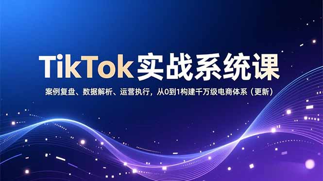 TikTok实战系统课，案例复盘、数据解析、运营执行，从0到1构建千万级电商体系(更新-奇奇网创