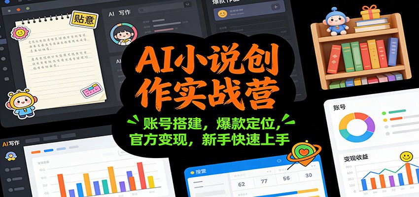AI小说创作实战营：账号搭建，爆款定位，官方变现，新手快速上手-奇奇网创